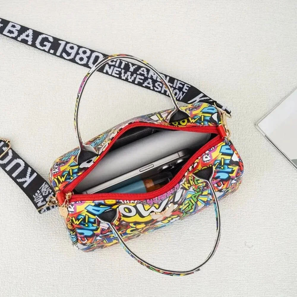 🔥Pop Art Comic Print Mini Crossbody Bag Streetwear Purse Handbag - Picture 6 of 6